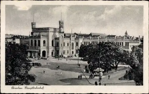 Ak Wrocław Breslau Schlesien, Hauptbahnhof