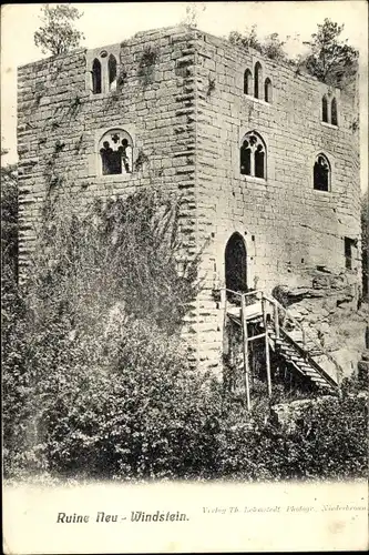 Ak Windstein Elsass Bas Rhin, Burg Neuwindstein, Ruine