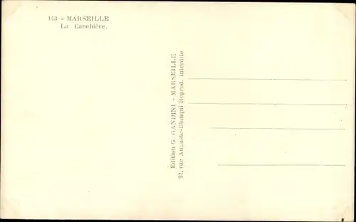 Ak Marseille Bouches du Rhône, La Canebière