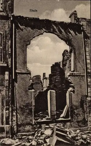 Ak Étain Meuse, Ruine, zerstörtes Haus
