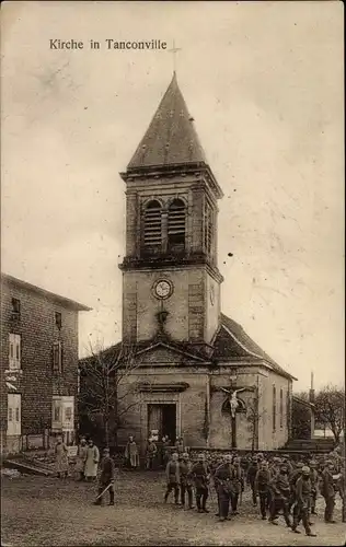 Ak Tanconville Meurthe et Moselle, Kirche, Soldaten