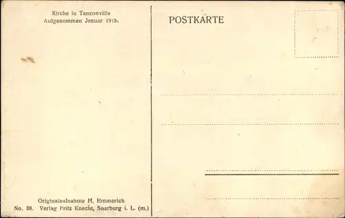 Ak Tanconville Meurthe et Moselle, Kirche, Soldaten