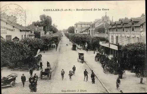 Ak Chelles Seine et Marne, Boulevard de la Gare, vers Gournay