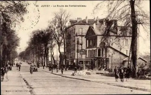 Ak Juvisy Essonne, La Route de Fontainebleau