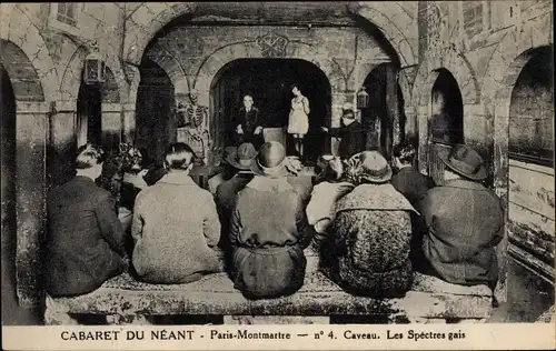 Ak Paris XVIII., Montmartre, Cabaret du Néant, Caveau, Les Spectres gais