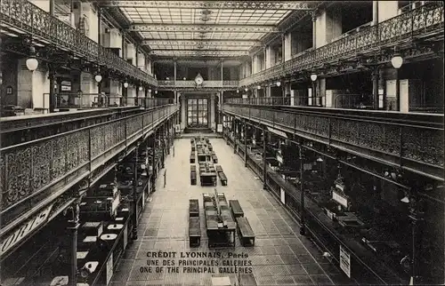 Ak Paris IX. Arrondissement Opéra, Credit Lyonnais, Une des Principales Galeries