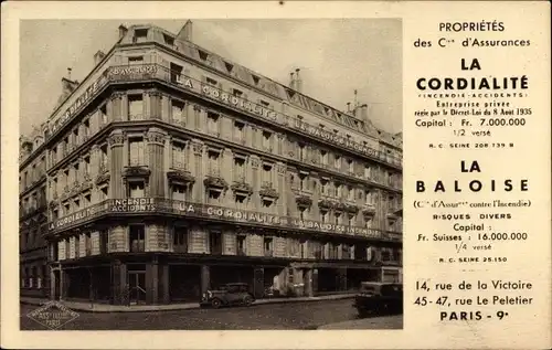 Ak Paris IX, La Cordialite, La Baloise