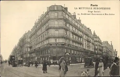 Ak Paris IX, La Mutuelle Europeenne, Boulevard Haussmann