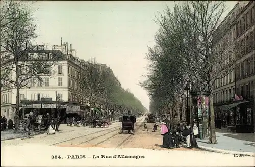 Ak Paris XIX, La Rue d'Allemagne