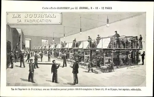 Ak Paris, Le Journal, sa Fabrication, Druckerei