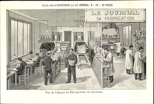 Ak Paris, Le Journal, sa Fabrication, Atelier de Photogravure