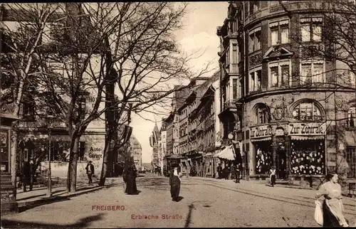 Ak Freiberg im Kreis Mittelsachsen, Erbische Straße, Zur Zentrale