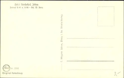 Ak Zittau in Sachsen, Hotel Reichshof, Passanten