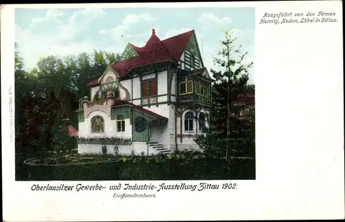 Ak Zittau in Sachsen, Gewerbe- und Industrieausstellung 1902, Einfamilienhaus