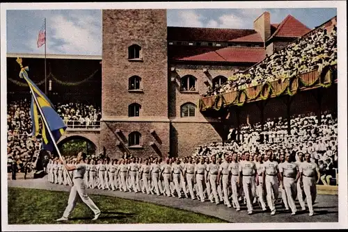 Sammelbild Olympia 1936, Olympische Spiele Stockholm 1912, Einzug der schwedischen Turner