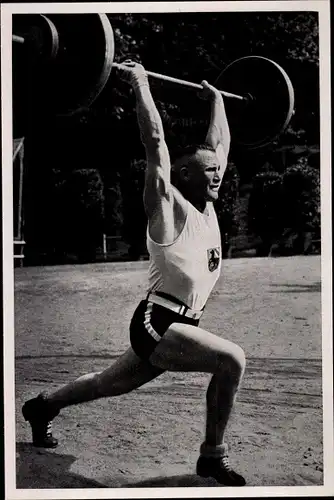 Sammelbild Olympia 1936, Gewichtheber Janssen