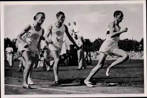 Sammelbild Olympia 1936, 800m Lauf des Länderkampfes Deutschland England 1935