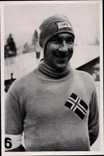 Sammelbild Olympia 1936, Eisschnellläufer Ivar Ballangrud, Portrait