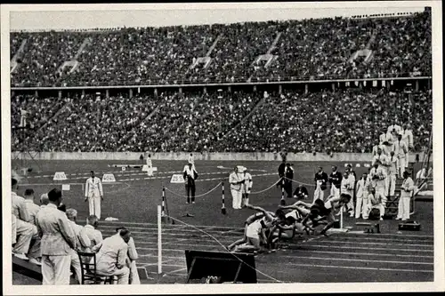 Sammelbild Olympia 1936, 800m Läufer, Sieger John Woodruff