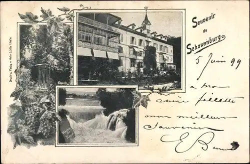 Ak Liestal Kt Basel Land Schweiz, Schloss Schauenburg, Wasserfall