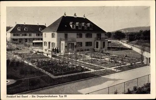 Ak Freidorf Muttenz Kt. Basel Land Schweiz, Doppelwohnhaus Typ III