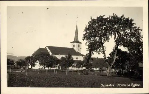 Foto Ak Semsales Kanton Freiburg, Nouvelle Eglise