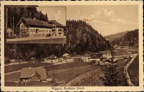 Ak Wiggen Kt Luzern, Kurhaus Rößli, Blick auf den Ort