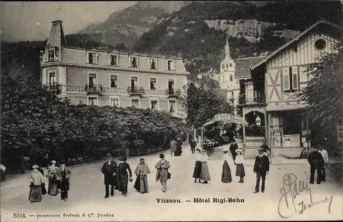 Ak Vitznau Kanton Luzern, Hotel Rigi Bahn