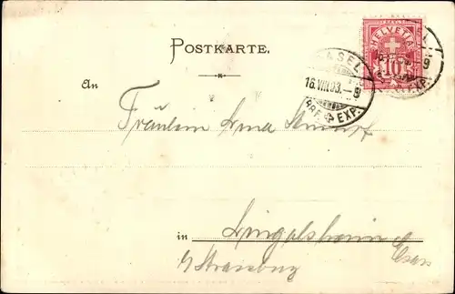 Präge Passepartout Ak Bâle Basel Stadt Schweiz, Alte Rheinrücke, St. Martins Kirche