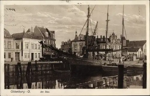 Ak Oldenburg in Oldenburg, Am Stau, Segelschiff