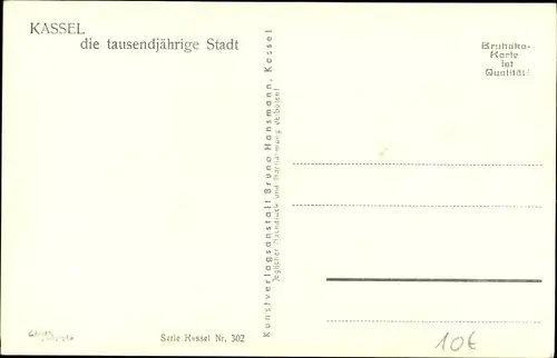 Ak Kassel in Hessen, Rosenkranzkirche mit Hindenburgplatz