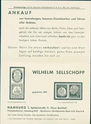 Klapp Ak Hamburg, Firma Wilhelm Sellschopp, Briefmarkenhändler, Einsteckbücher Marke Elefant