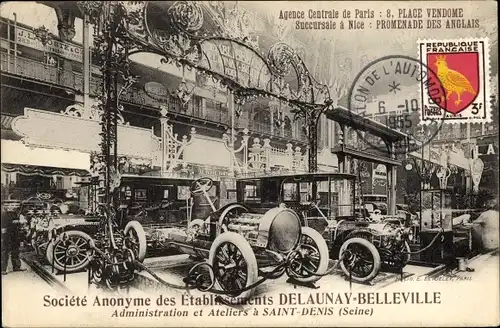Ak Société Anonyme des Établissements Delaunay Belleville, Administration et Ateliers à Saint Denis
