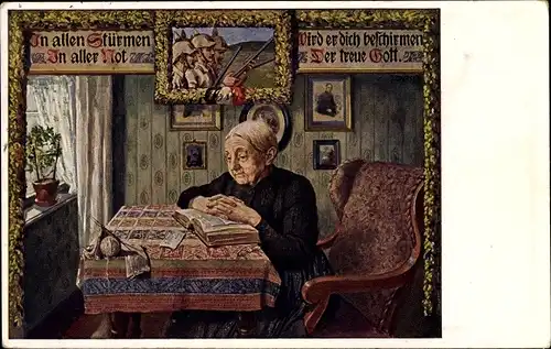 Künstler Ak Durst, In allen Stürmen, wird er dich beschirmen der treue Gott, I. WK
