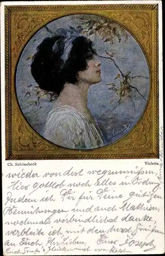 Künstler Ak Schönebeck, Ch., Violetta, Portrait einer Frau