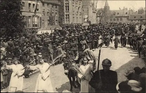 Ak Bruges Brügge Flandern Westflandern, Processie van het H. Bloed, La fuite en Egypte