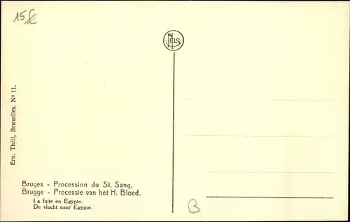 Ak Bruges Brügge Flandern Westflandern, Processie van het H. Bloed, La fuite en Egypte