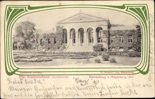 Ak Herrenkrug Magdeburg in Sachsen Anhalt, alter Gesellschaftssaal