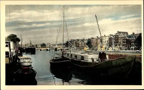 Ak Amsterdam Nordholland Niederlande, Amstel met Magere Brug