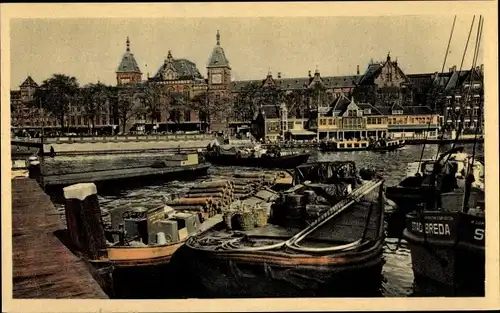 Ak Amsterdam Nordholland Niederlande, Centraalstation