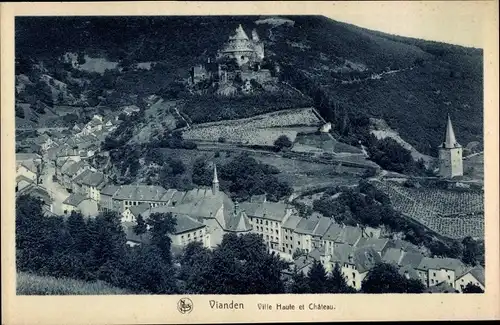 Ak Vianden Luxemburg, Ville Haute et Chateau