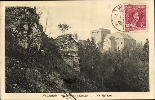 Ak Hollenfels Helperknapp Luxemburg, Burg Hollenfels, Ruinen