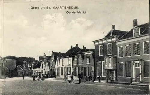 Ak Sint Maartensdijk Zeeland Niederlande, Op de Markt