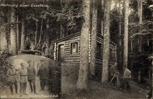 Ak Westlicher Kriegsschauplatz, Wohnung einer Excellenz, Exczellenz Krieger mit Stab, I WK