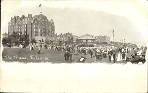 Ak Folkestone Kent England, The Grand