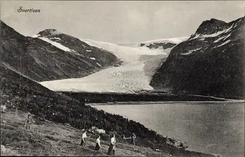 Ak Svartisen Norwegen, Gletscher, Panorama, Heuernte