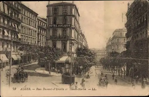 Ak Algier Alger Algerien, Rues Dumont d'Urville et Henri Martin