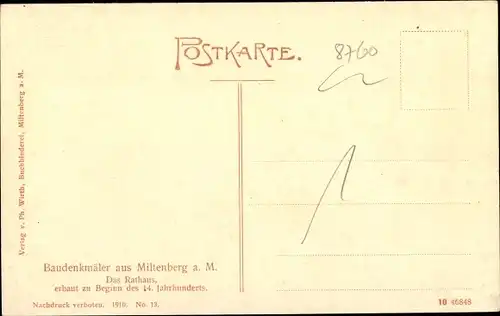 Ak Miltenberg,Baudenkmäler, Rathaus erbaut 14.Jh.