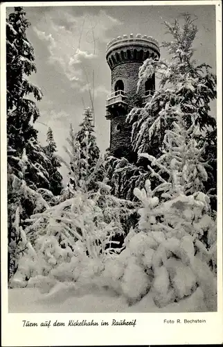 Ak Ilmenau in Thüringen, Turm auf dem Kickelhahn, Winter