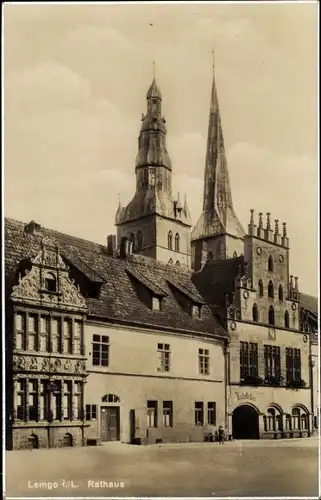 Ak Lemgo in Nordrhein Westfalen, Das Rathaus am Marktplatz